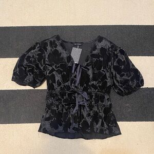 Elegant Black Floral Women's Top